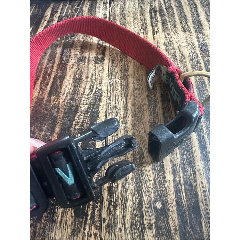 Vivacouture Black Collar with Teal Embroidered Text and Red Stitching - Picture 6 of 8